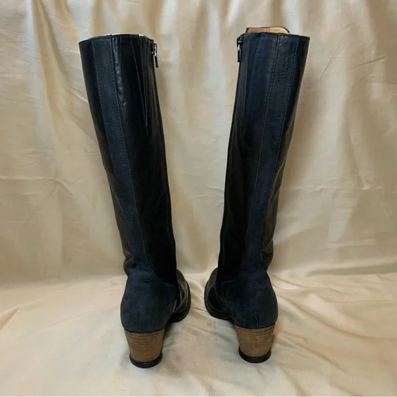 John Fluevog Dallas Black Tall Boots with Studded Shaft - Picture 9 of 16